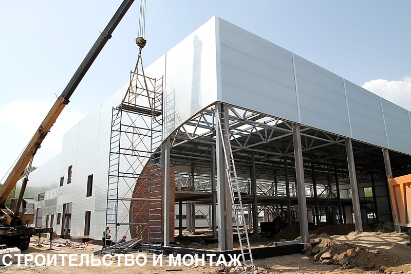 Процесс строительства быстровозводимого офиса из металлоконструкций
